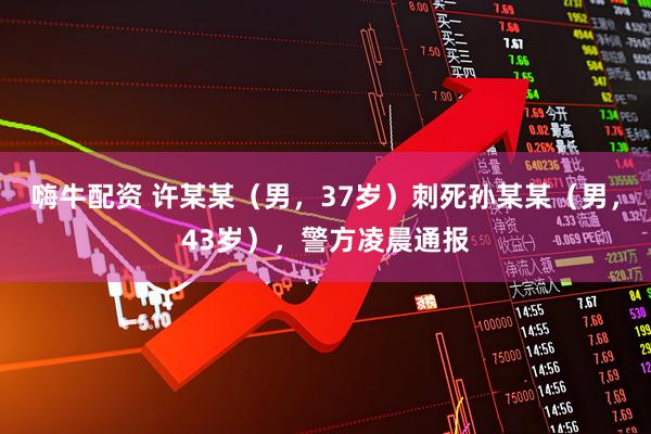 嗨牛配资 许某某（男，37岁）刺死孙某某（男，43岁），警方凌晨通报