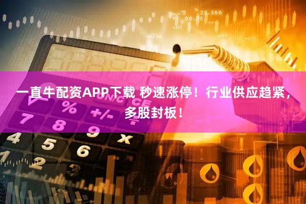 一直牛配资APP下载 秒速涨停！行业供应趋紧，多股封板！